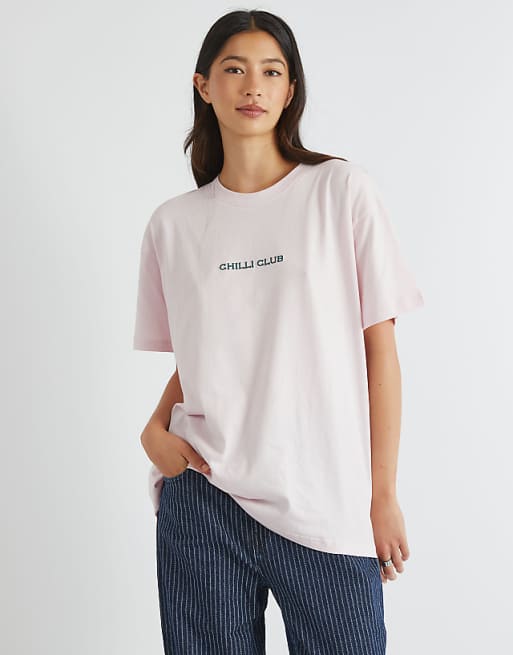 Skinnydip London Spicy Club T-shirt In Pink