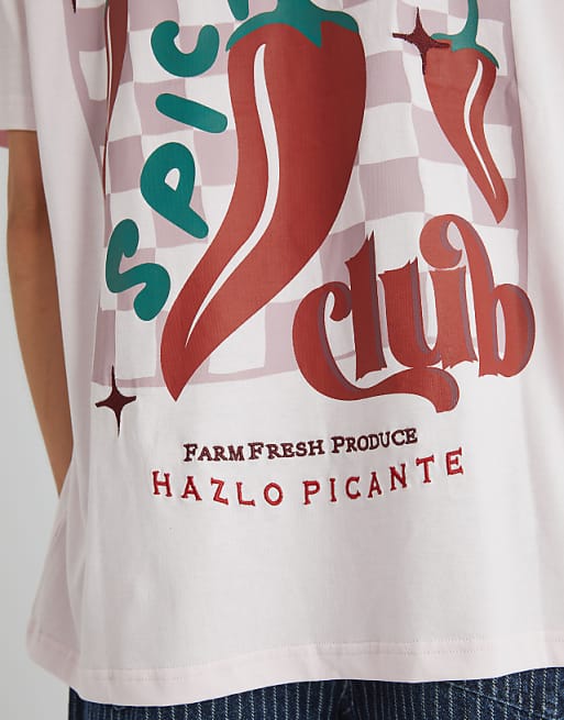 Skinnydip London Spicy Club T-shirt In Pink