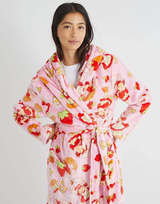 Skinnydip London Strawberry Shortcake Pink Dressing Gown In Pink