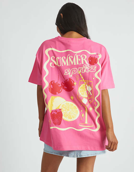 Skinnydip london summer spritz t-shirt in pink
