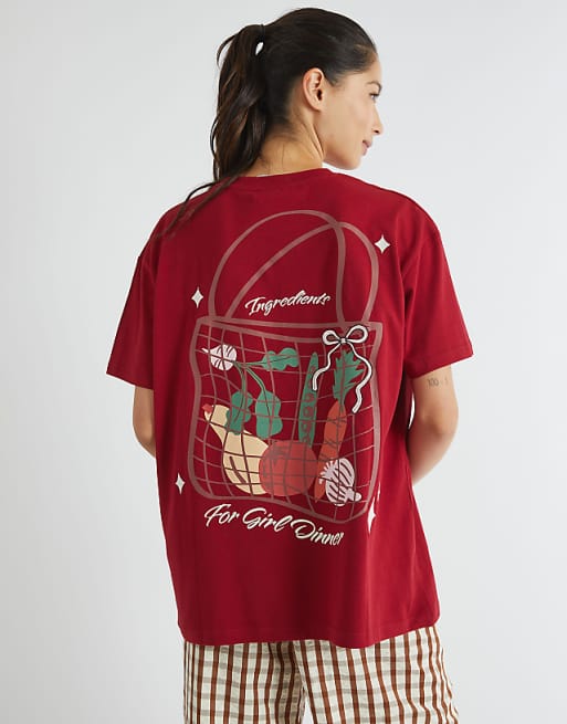 Skinnydip london take me to the farmers market t-shirt in red