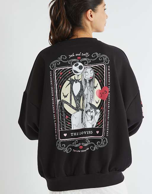 Skinnydip London The Nightmare Before Christmas Lovers Sweatshirt In Black