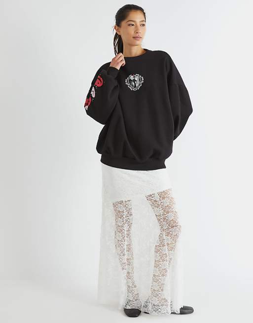 Skinnydip London The Nightmare Before Christmas Lovers Sweatshirt In Black