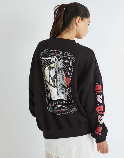 Skinnydip london the nightmare before christmas lovers sweatshirt in black