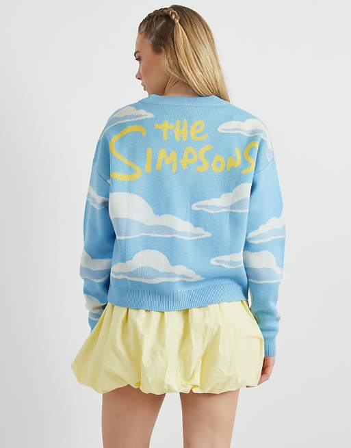 Skinnydip London The Simpsons Cloud Knitted Cardigan In Blue