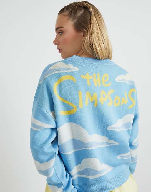 Skinnydip London The Simpsons Cloud Knitted Cardigan In Blue