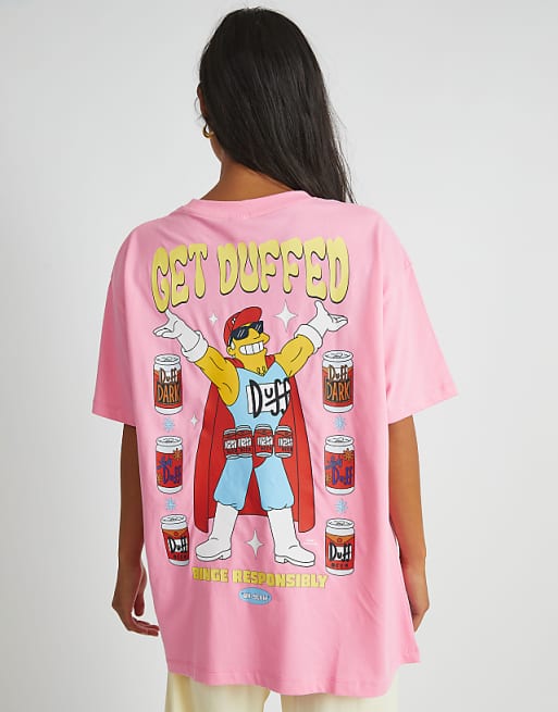 Skinnydip london the simpsons get duffed t-shirt in pink