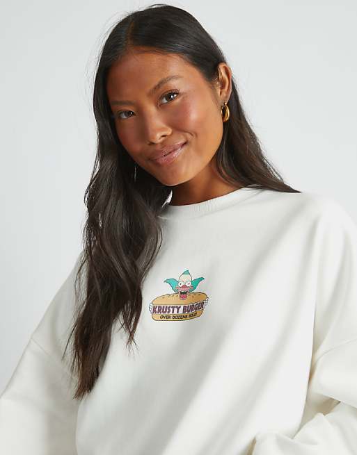 Skinnydip London The Simpsons Krusty Burger Sweatshirt In White