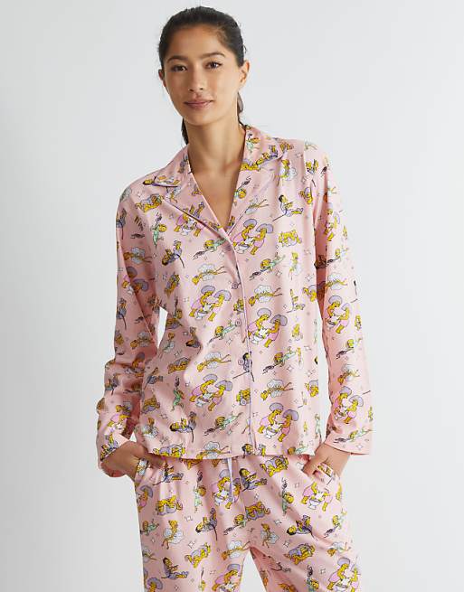 Skinnydip london the simpsons pyjama set in pink