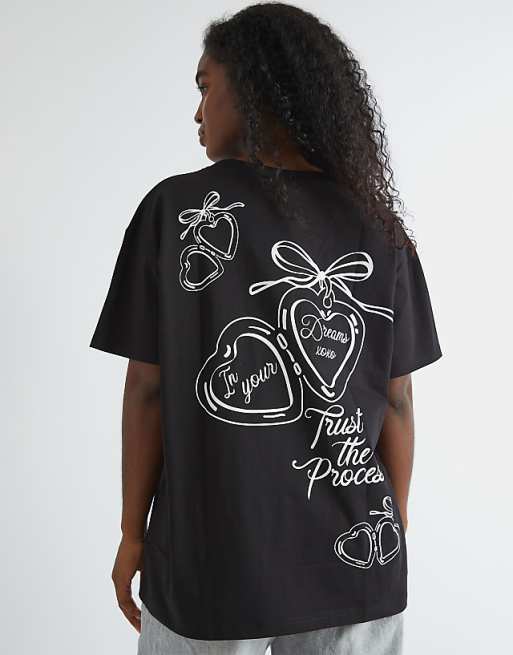 Skinnydip london trust the process t-shirt in black