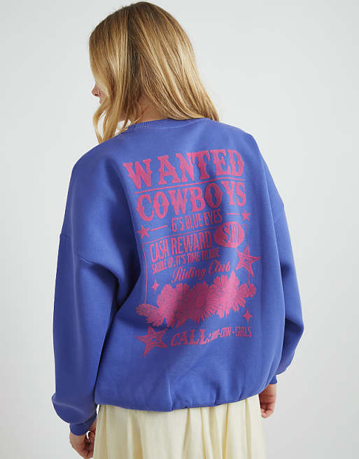 Skinnydip london wanted cowboys sweatshirt in navy