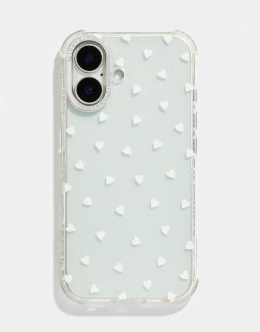 Skinnydip London White Ditsy Hearts Iphone Case In White