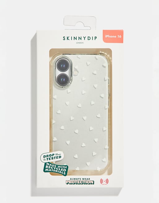 Skinnydip london white ditsy hearts iphone case in white