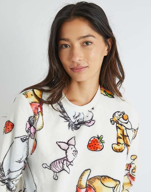 Skinnydip London Winnie The Pooh Fleece Pyjama Set In Pink