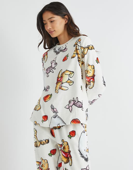 Skinnydip London Winnie The Pooh Fleece Pyjama Set In Pink