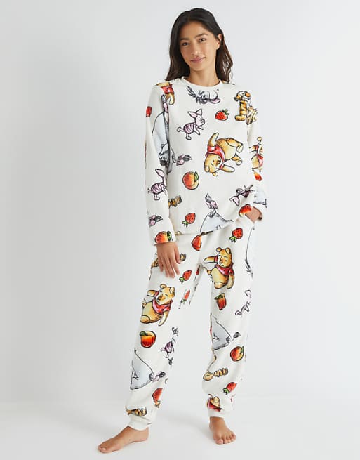 Skinnydip london winnie the pooh fleece pyjama set in pink