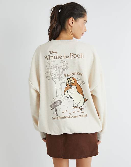 Skinnydip london winnie the pooh owl sweatshirt in brown
