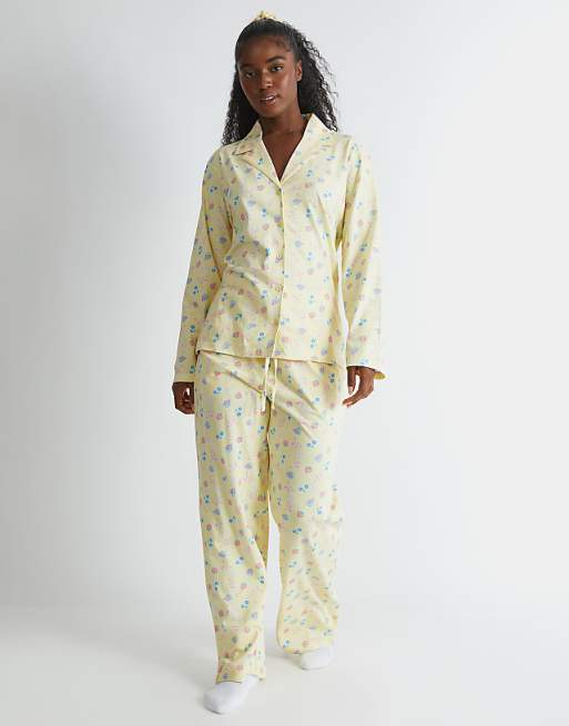 Skinnydip London Yellow Ditsy Fruit Pyjama Set In Yellow