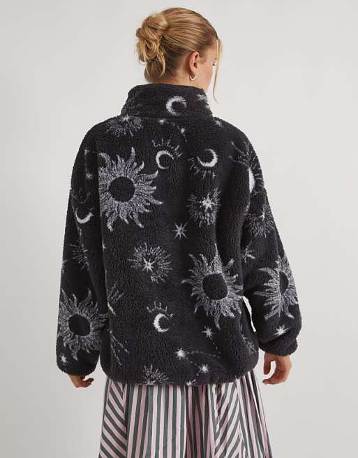 Skinnydip Skinnydip London Celestial Longline Fleece In Black