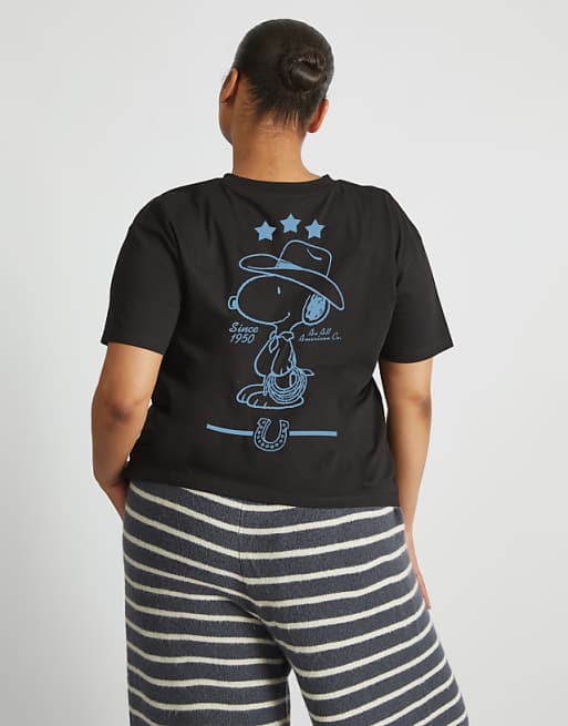 Skinnydip Snoopy cowboy t-shirt in black