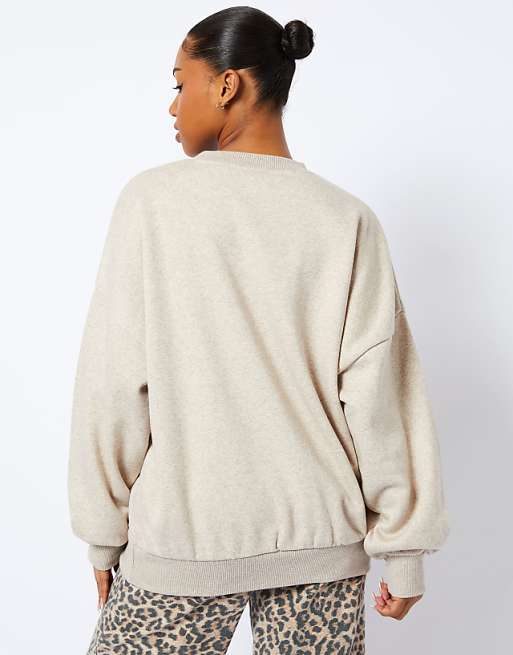 Skinnydip Your Opinions Matter Oatmeal Sweatshirt In Brown
