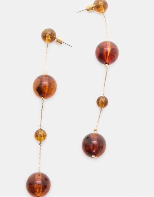 Stradivarius Ball Dangle Earrings In Mustard