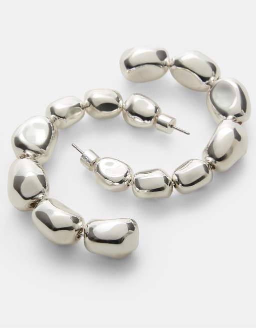 Stradivarius Chunky Earrings In Grey