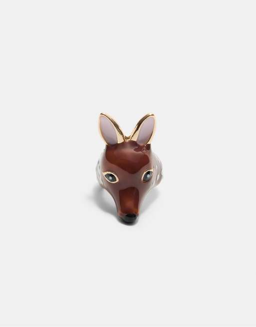 Stradivarius Deer Ring In Brown