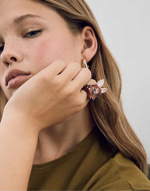 Stradivarius Deer ring in brown