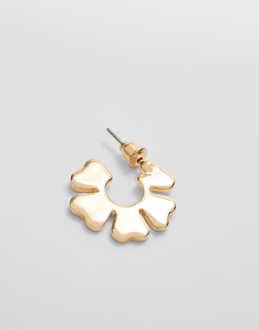 Stradivarius pack of 9 flower earrings in gold