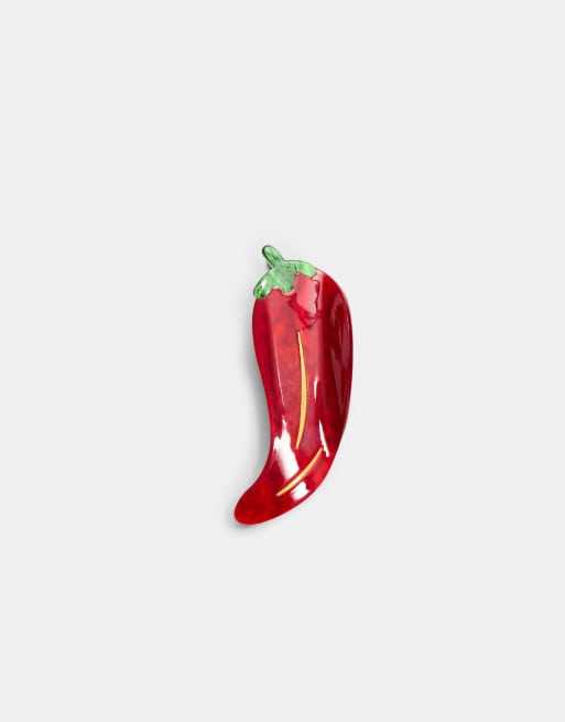 Stradivarius Pepper Hair Clip In Red