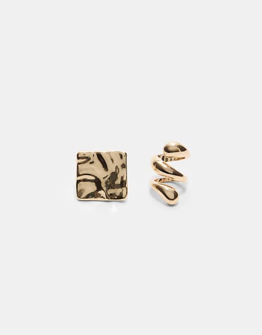 Stradivarius Set of 2 combined rings in gold
