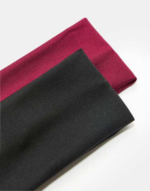 Stradivarius Set Of 2 Elastic Hair Bands In Fuchsia