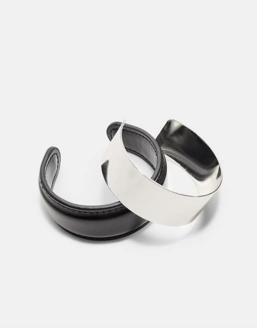 Stradivarius Set Of 2 Matching Bracelets In Grey