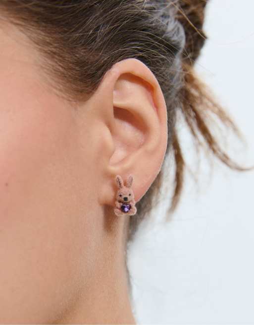 Stradivarius Set Of 2 Pairs Of Bunny Earrings In Gold