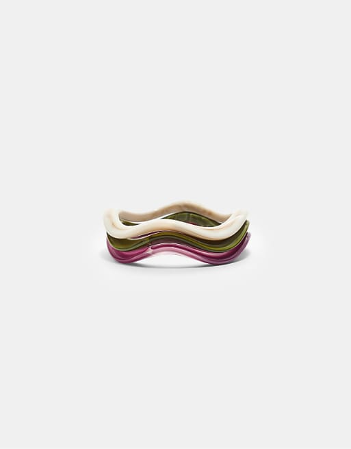 Stradivarius Set of 3 matching bracelets in lilac