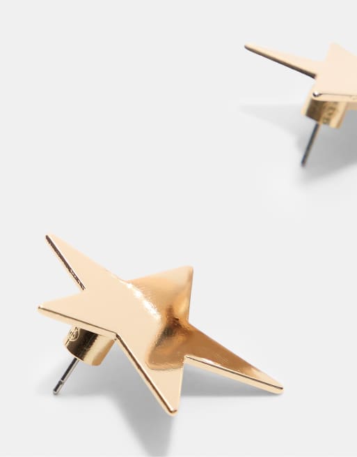Stradivarius Star Earrings In Gold