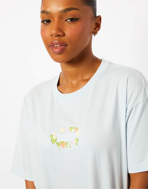 Strawberry Shortcake X Skinnydip Flower T-shirt In Light Blue
