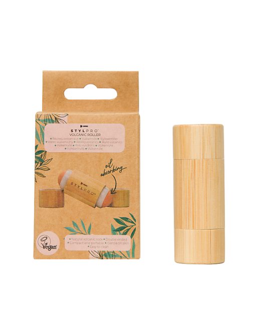 StylPro bamboo volcanic oil absorbing roller in brown
