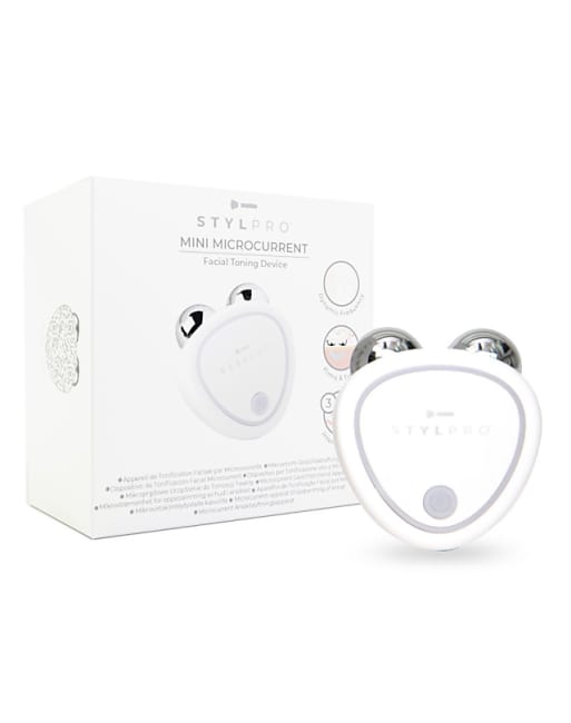 StylPro mini microcurrent facial toning device in white