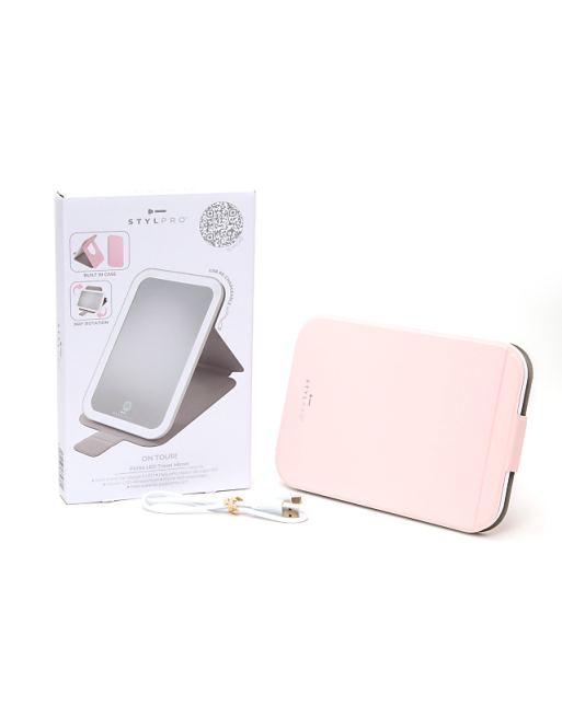 StylPro On Tour Petite LED Travel Mirror In Pink