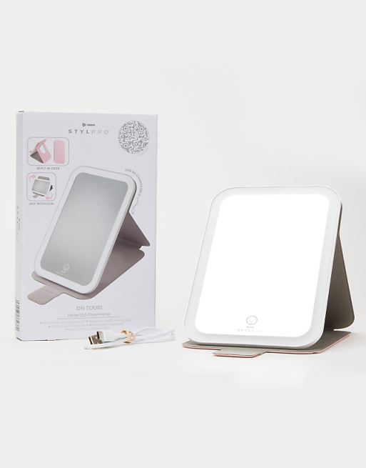 StylPro On Tour Petite LED Travel Mirror In Pink