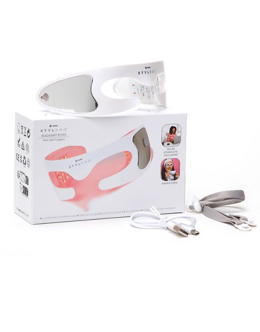 StylPro Radiant Eyes Red LED Light Goggles In White