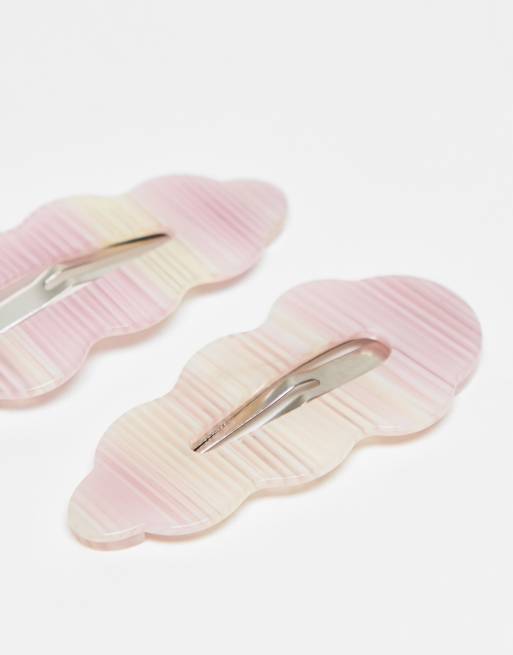 Sui Ava 2 Pack Viola Wavy Buckle Hair Clips In Pink