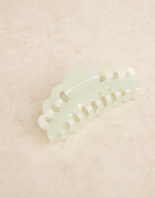 Sui Ava Emma Giga Extra Large Hair Claw In Pastel Green