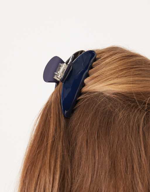 Sui Ava Ida Classic Big Hair Claw In Midnight Blue