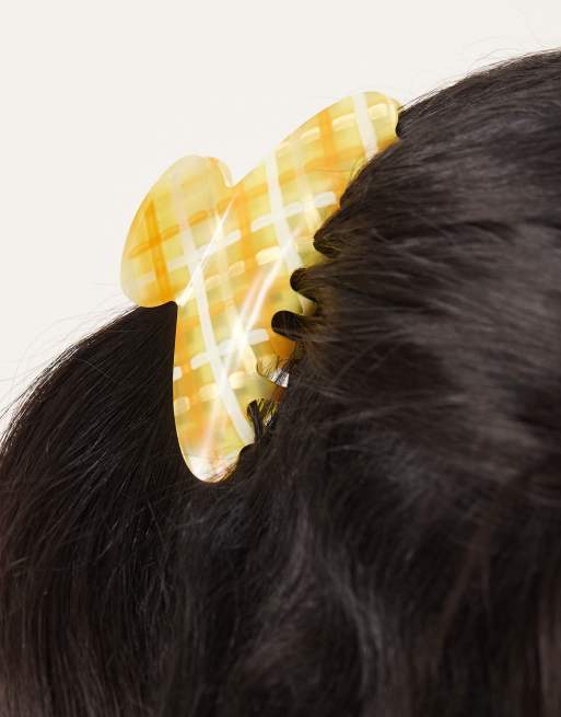 Sui Ava Ida Large Hair Claw In Yellow