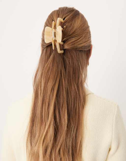 Sui Ava Josie Birch Big Ivory Hair Claw In White