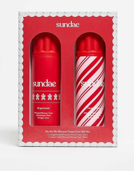 Sundae Body Christmas Gift - Candy Cane & Gingerbread whipped Shower Foam