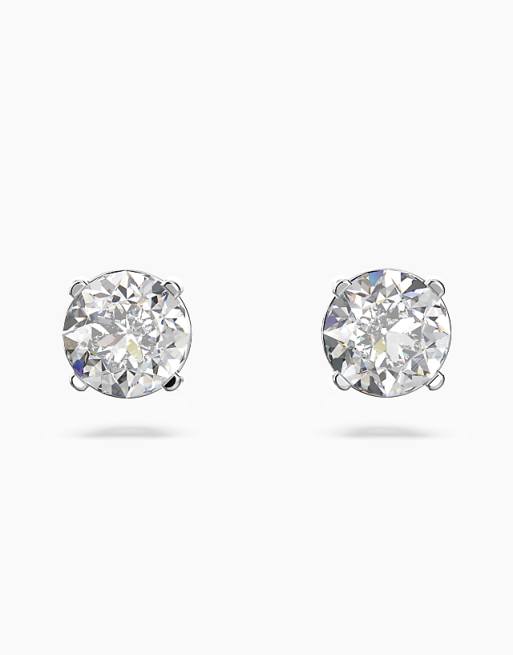 Swarovski Stilla Attract round cut stud earrings in silver
